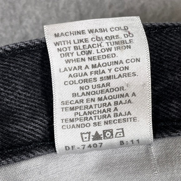 George Jeans Men's 39x28 Black Denim Regular Fit Straight‎ Leg Tag 38x30 - Picture 6 of 12